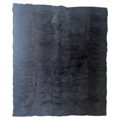 Minotti Alps Rug, Black Sheepskin, Hand-Crafted, Modern Design, Italy