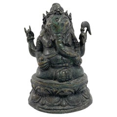 Bronze Statue Sculpture of Ganesh Indian or Nepalese Bronze Hindu Statue