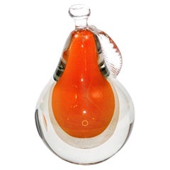 Murano Sommerso Pear by Alfredo Barbini Art Glass Decor 1950s