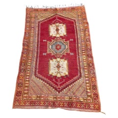 Vintage Moroccan Boujad Tribal Rug, Hand-Woven Wool by Berber Artisans