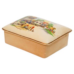 Antique Porcelain Box English Ware Made by L & Sons ltd Hanley Staffordshire