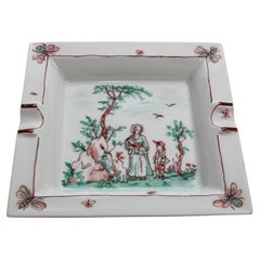 Limoges France Cigar Ashtray Porcelain Dish Catchall by French Artist 1997