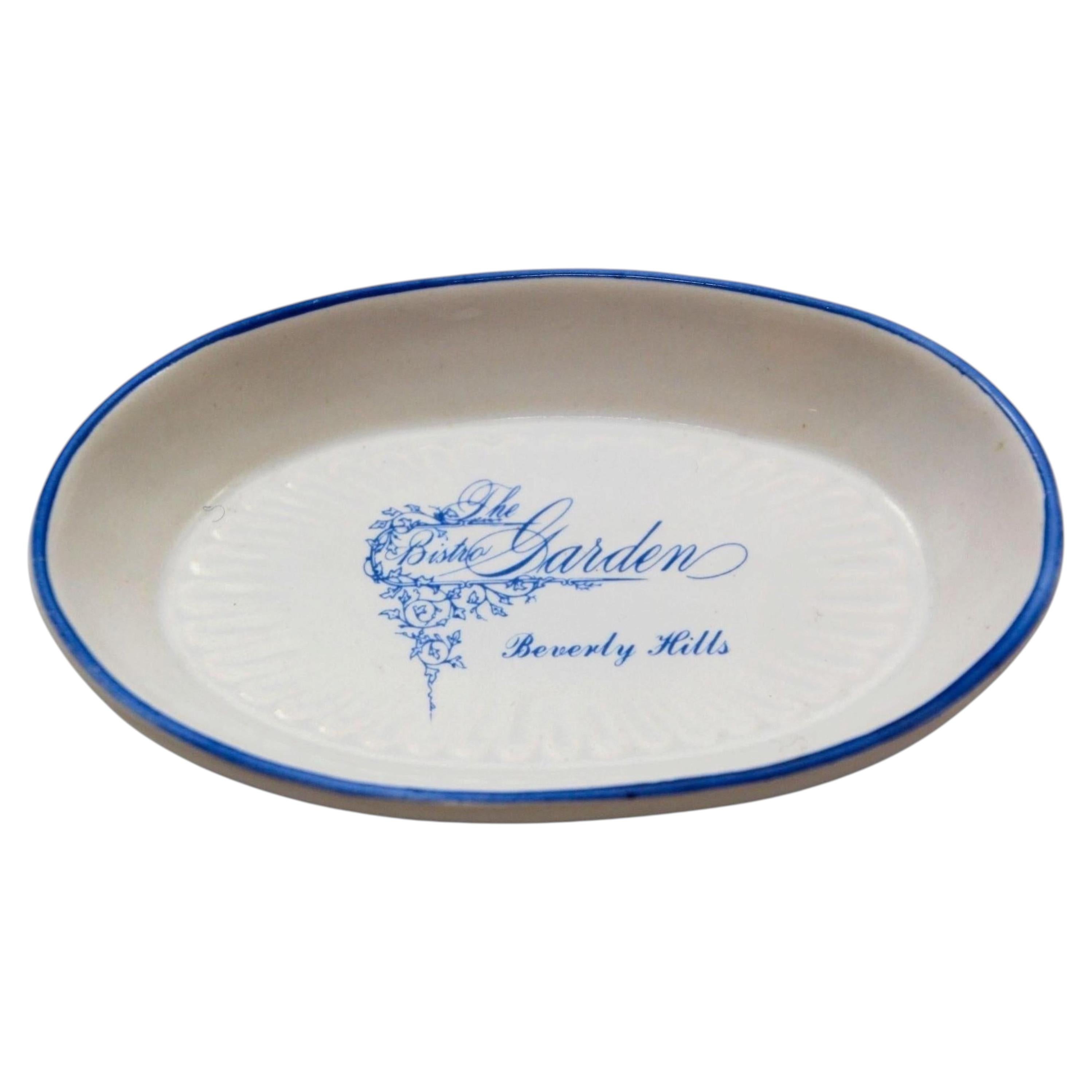 The Bistro Garden In Beverly Hills Porcelain Ashtray Dish Collectible 70s For Sale