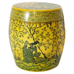 Handbemalte Papier Mache-Teedose/ Aufbewahrungsbox aus islamischem Kaschmir, 1950er Jahre