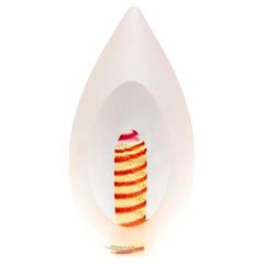 Art Glass Egg Sculpture Paperweight by Studioglas Strombergshyttan Sweden 1970s