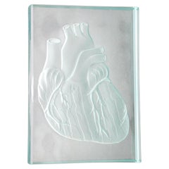 Engraved Anatomical Heart Model Crystal Art Glass Decor Paperweight