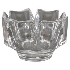 Lars Hellsten Orrefors Crystal Corona Bowl, Hand-Crafted in Sweden