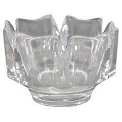 Lars Hellsten Orrefors Crystal Corona Bowl, Hand-Crafted in Sweden