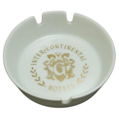 Collectible White Ashtray Inter-continental Hotel Geneve Switzerland 1970's