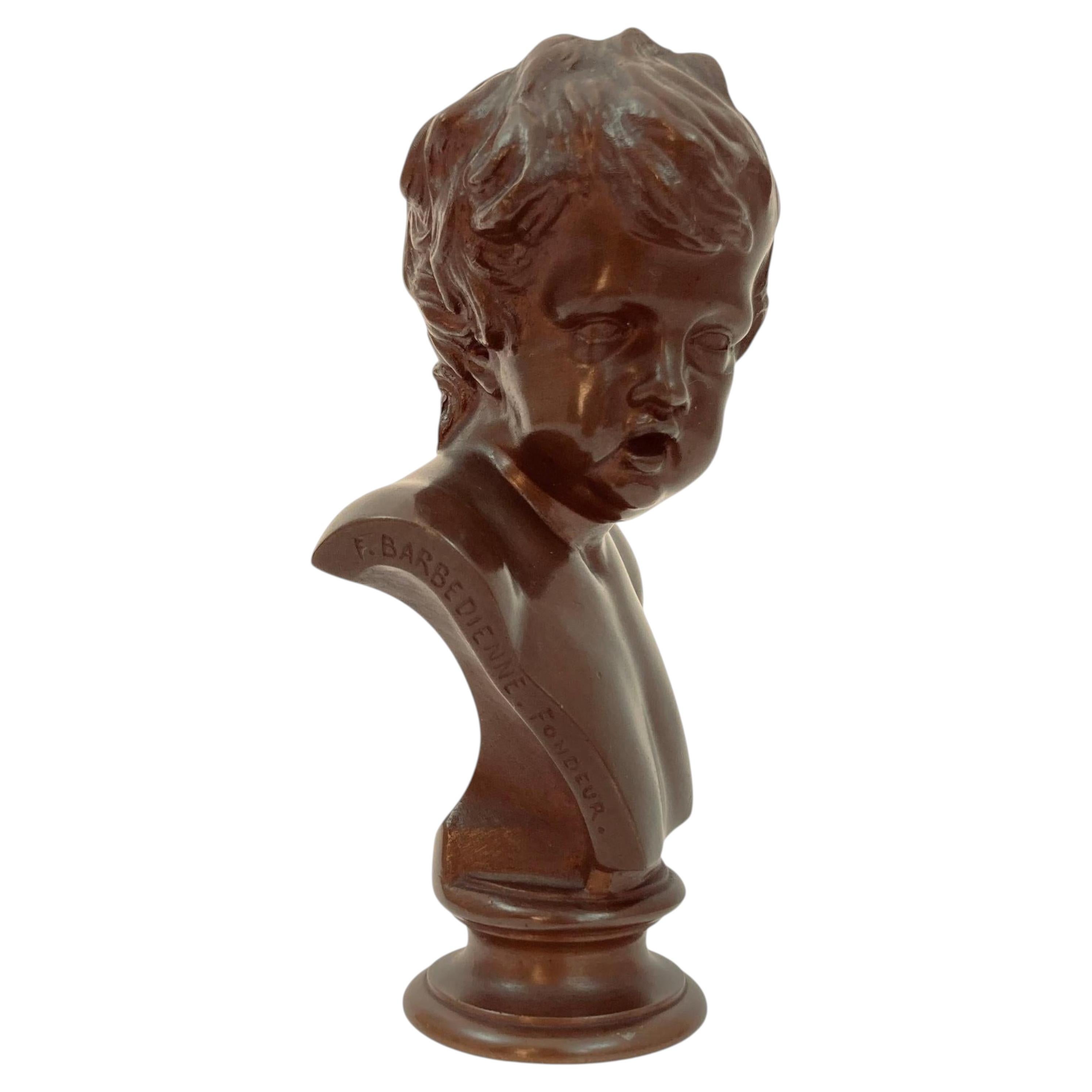 F. Barbedienne Gießerei Bronzebüste eines Jugendlichen