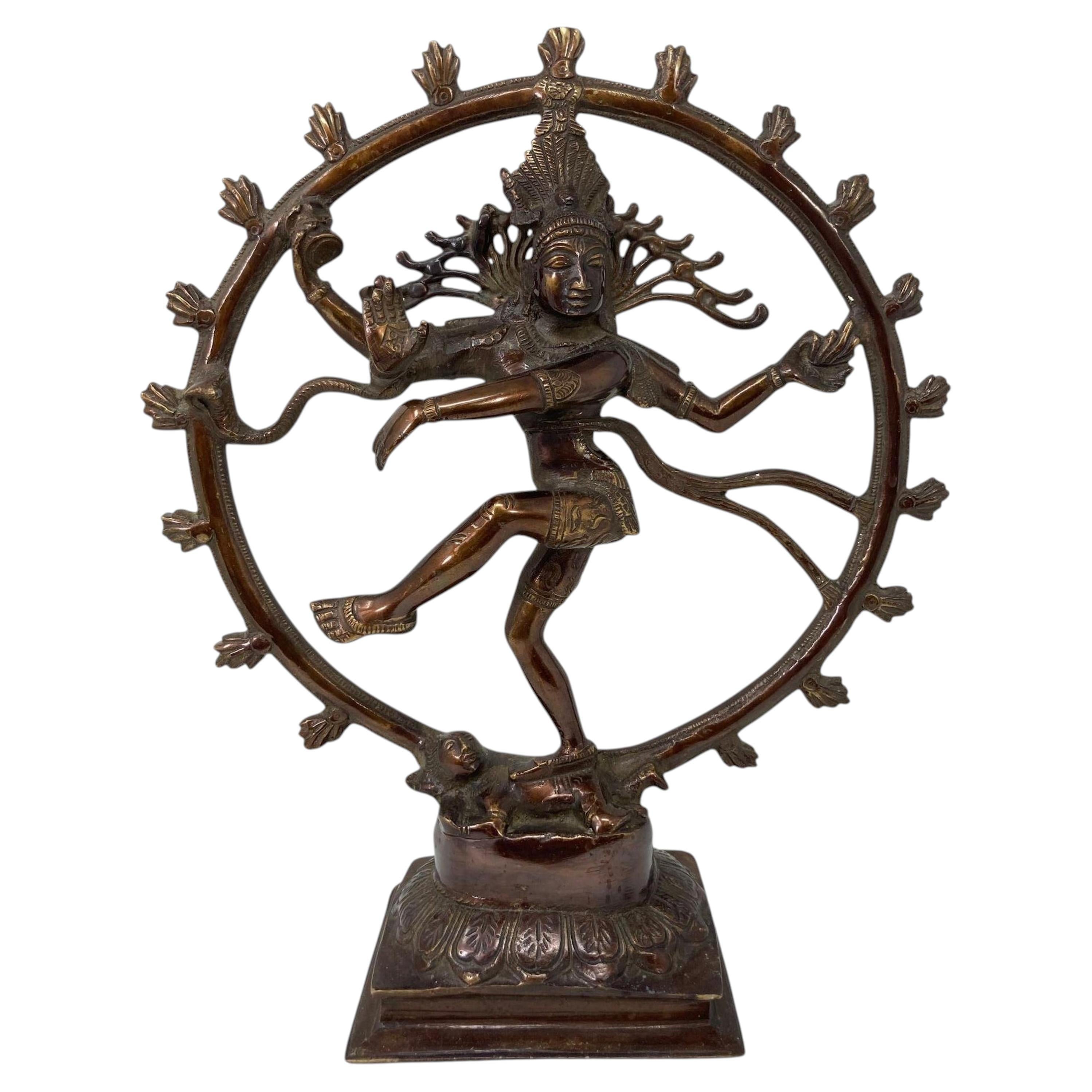 Danza Asiática Hindú Bronce Cobre Shiva Nataraja Circa 1950