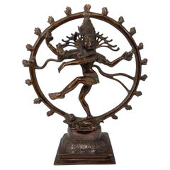 Asian Dancing Hindu Bronze Copper Shiva Nataraja Circa 1950