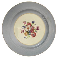 Vintage Porcelain Plate The French Saxon China C0 22K. Gold Made in USA 1940s