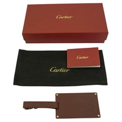 Cartier Paris Burgundy Calfskin Leather Luggage Tag