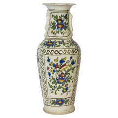 Antique Ottoman Kutahya Turkish Vase with Iznik Design