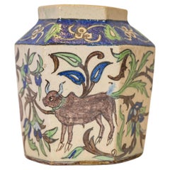 Antike islamische persische Qajar Dynasty glasierte Keramik Vase