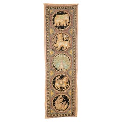 Vintage Burmese Kalaga Tapestry Embroidered Wall Hanging 1960