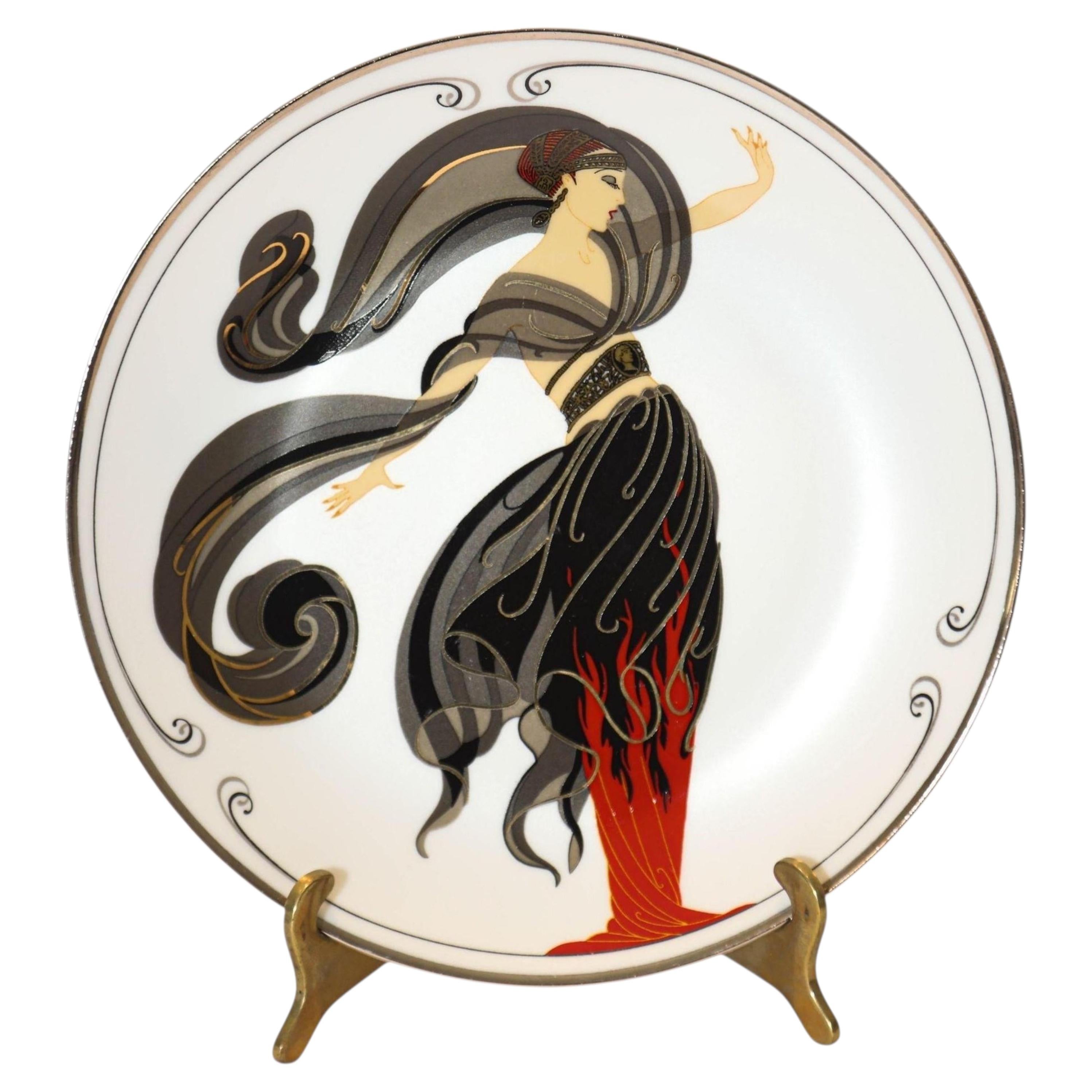 Erté "Flames of Love" Sevenarts Porcelain Collector Plate Romain de Tirtoff