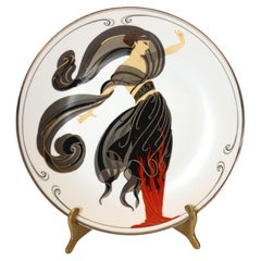 Erté "Flames of Love" Sevenarts Porcelain Collector Plate Romain de Tirtoff