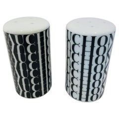 FAUCHON Paris Salt and Pepper Porcelain Shakers Black and White