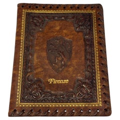 Handgefertigtes Vintage italienische Firenze geprägte Brown Leder Notebook 1960