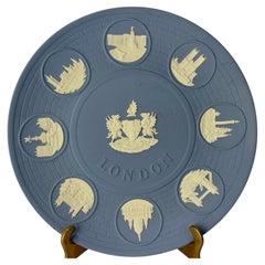 The Wedgwood London Landmark Reliefs Plate 1975 Pale Blue and White Jasper