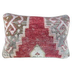 1940s Antique Tabriz Persian Rug Pillow with Geometric Motifs