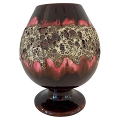 Große Vallauris-Vase mit Fat Lava-Fuß aus Keramik, 1950er Jahre, Charles Cart-Stil
