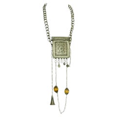 Ancienne boîte à amulettes marocaine ethnique Talisman en argent