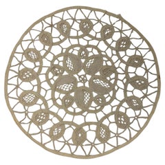 Vintage Handmade Round Doilies Fine Crochet White Cream Ivory French