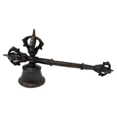 Antique Tibetan Buddhist Bronze Vajra Ghanta Ceremonial Ritual Bell