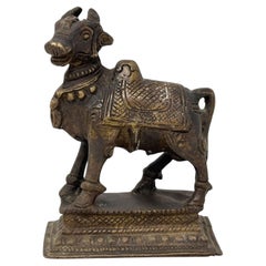 Vintage Bronze Hindu Bronze "Nandi Bull" Cow Sculpture
