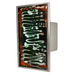 Belgian Tile Faced Entry Door Pull Handle by Artist Juliette Belarti 1960s