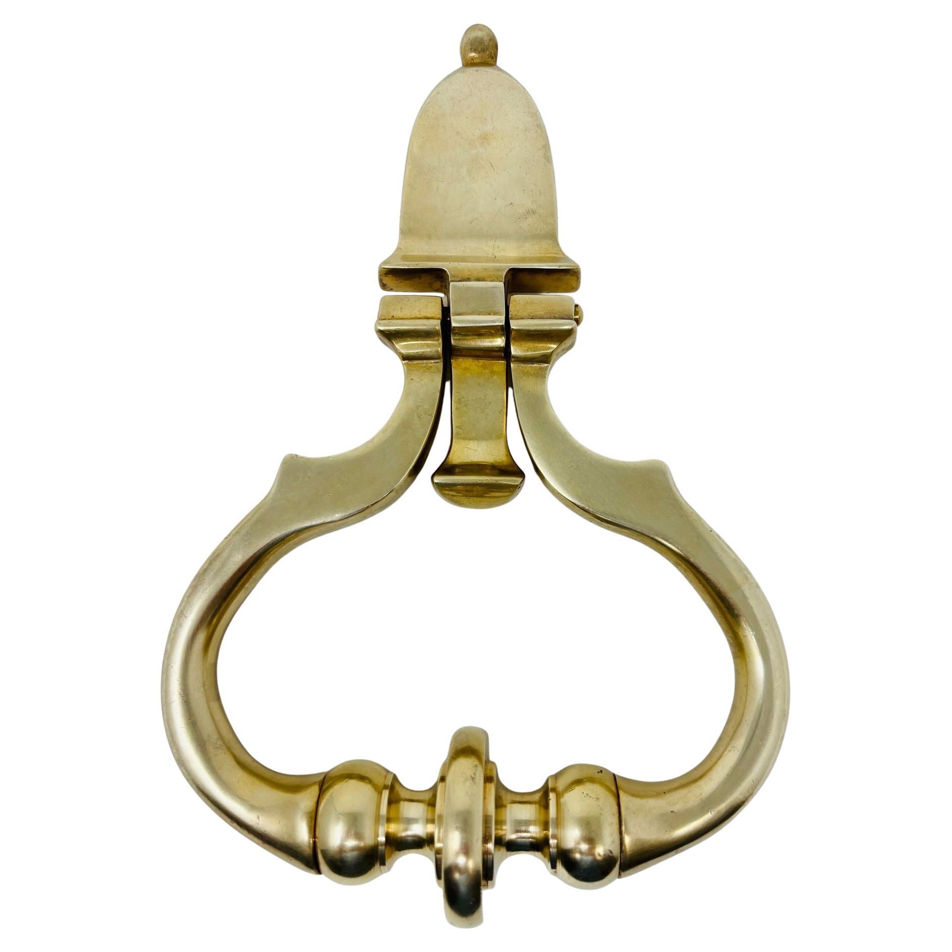 1940s Georgian Style Solid Polished Brass Door Knocker