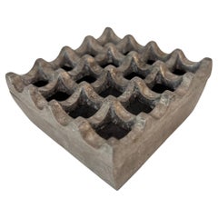 Mid-Century Modern Danish Geometric Op-Art Metal Ashtray