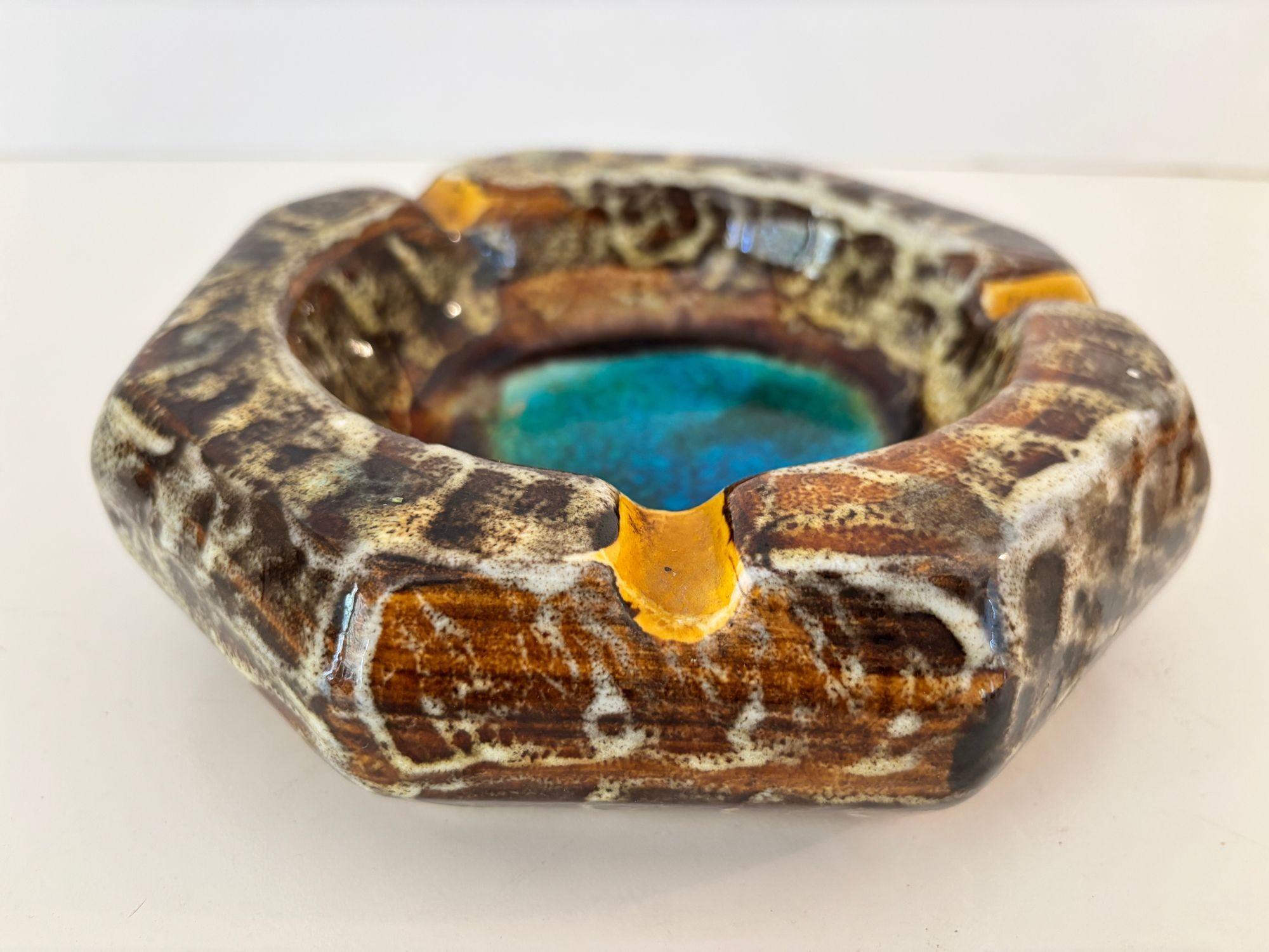 Vallauris Lava Keramik Zigarren-Aschenbecher Marius Giuge Catchall Vide Poche 1960s im Zustand „Gut“ im Angebot in North Hollywood, CA