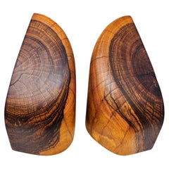 Sujetalibros esculturales de cocobolo de Don Shoemaker para Señal, México, década de 1960
