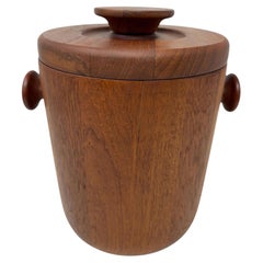 Secchiello da ghiaccio danese moderno in teak Dansk Jens Quistgaard Stile 1960 Danimarca