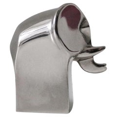 1970s Gunnar Cyrén for Dansk Silver Plate Elephant Figurine Paperweight
