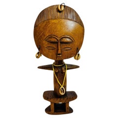Ashanti Akua’ba Fertility Figure with Cowrie Shells, Ghana, circa 1930