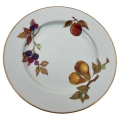 Royal Worcester Inglaterra Evesham Plato de postre y comida de porcelana con diseño frutal