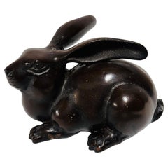 Coniglio giapponese in bronzo fuso a mano