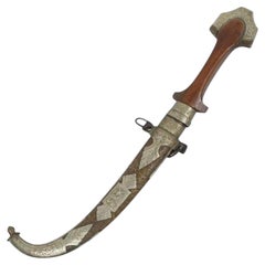 Handcrafted Moroccan Berber Khanjar Dagger with Sheath, 1890