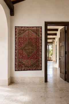 Large Rajasthani Metallic-Thread Embroidered Silk Textile, Circa 1950