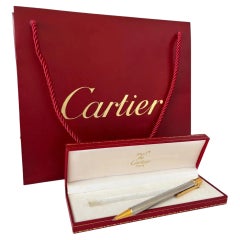 Vintage Must de Cartier Trinity Vendôme Ballpoint Pen with Original Box, 1980s