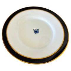 Lynn Chase Designs Jaguar Jungling Saucer Dish bordure noire et anneau en or 24K