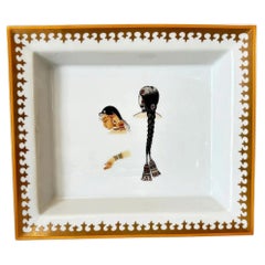 Jaipur Style Vide-Poche French Porcelain, Gilt Decor, 1990