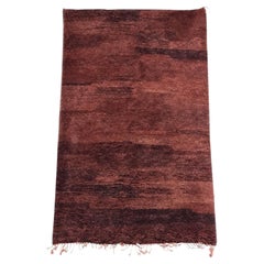 Vintage Moroccan Berber High-Pile Wool Rug in Brown, Plum and Rust, 1970s