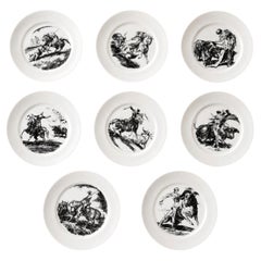 Juego de 8 platos de porcelana de estilo vintage con motivos taurinos de Bidasoa, de Antonio Casero