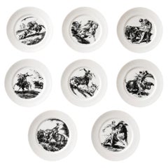Vintage Spanish Bidasoa Bullfighting Porcelain Plates by Antonio Casero Set of 8